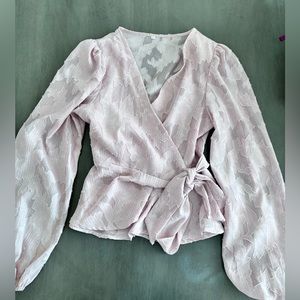 Pink blouse with tie